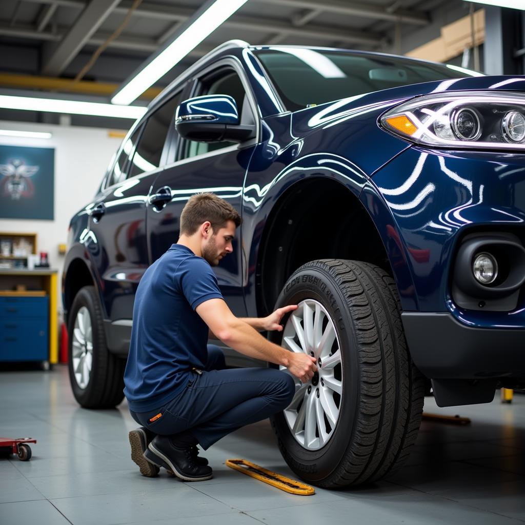 Autoinspektion in einer Werkstatt in Leverkusen