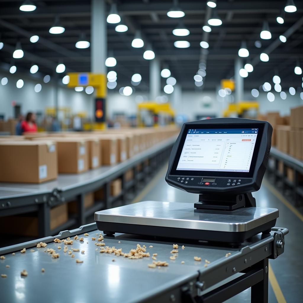 Automatische Waage im Logistikzentrum