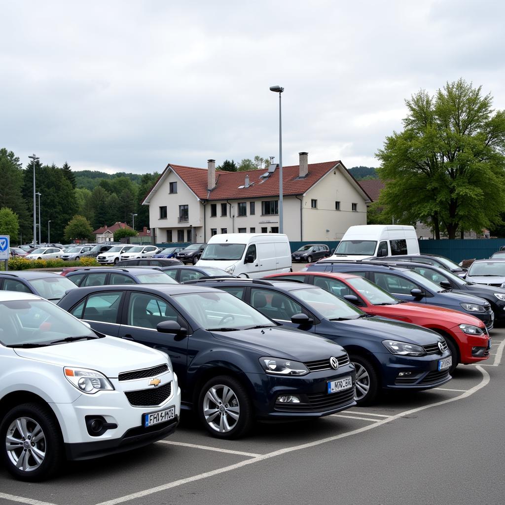 Vielfältige Fahrzeugflotte einer Leverkusener Autovermietung