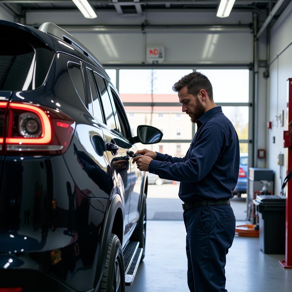 Autowerkstatt in Leverkusen bei der Reparatur