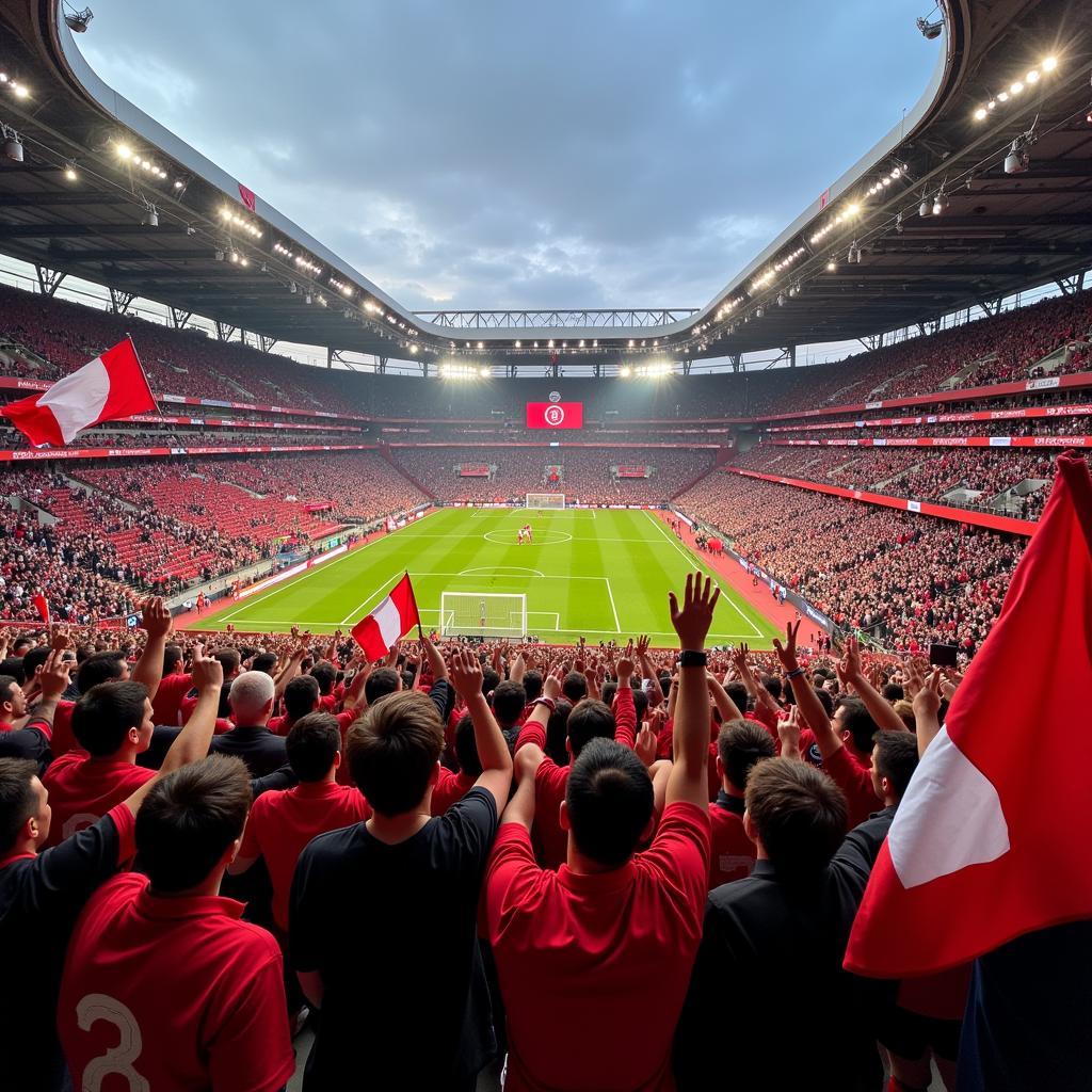 Avea Leverkusen Fans celebrating a victory