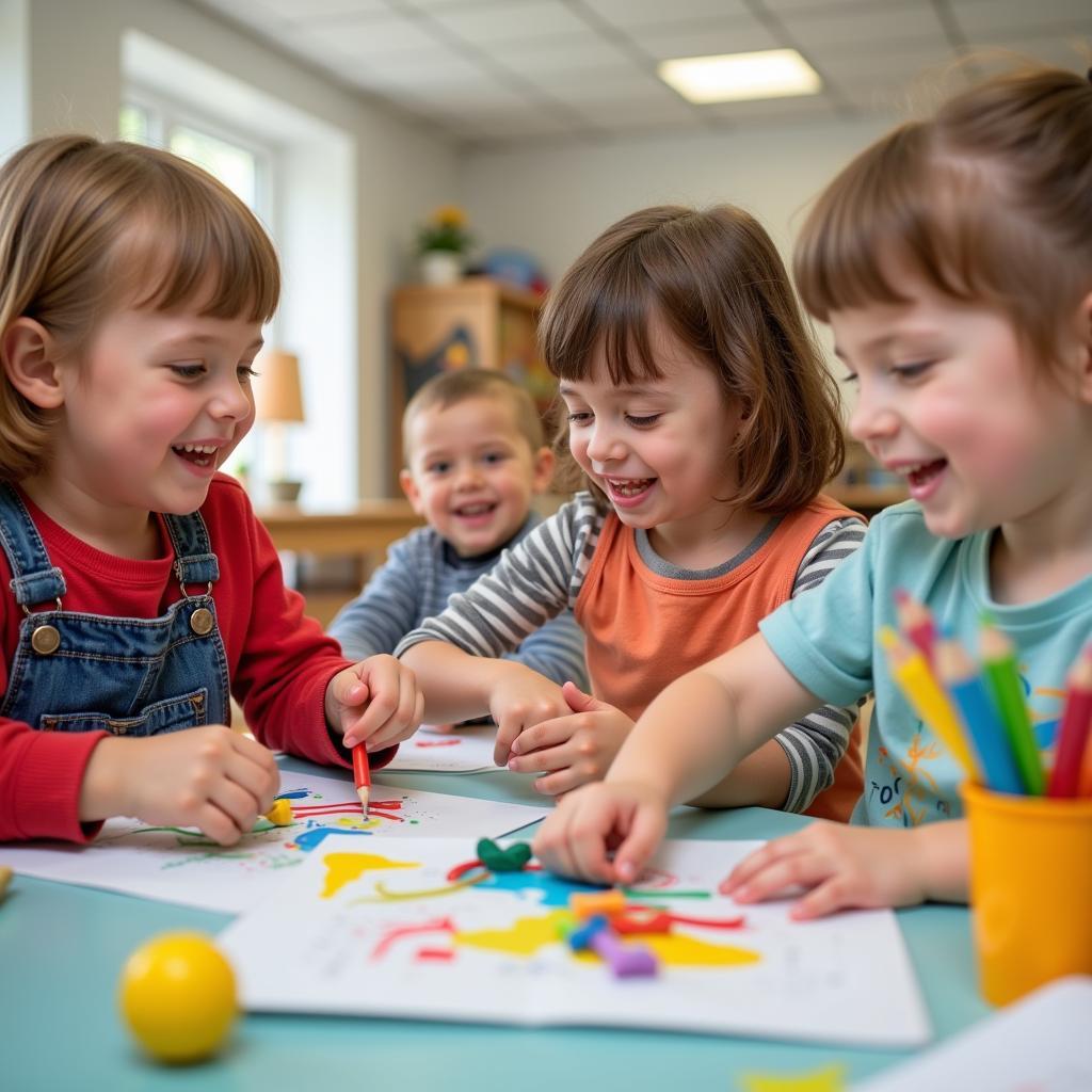 Kinder spielen in der AWO Kita Leverkusen Opladen