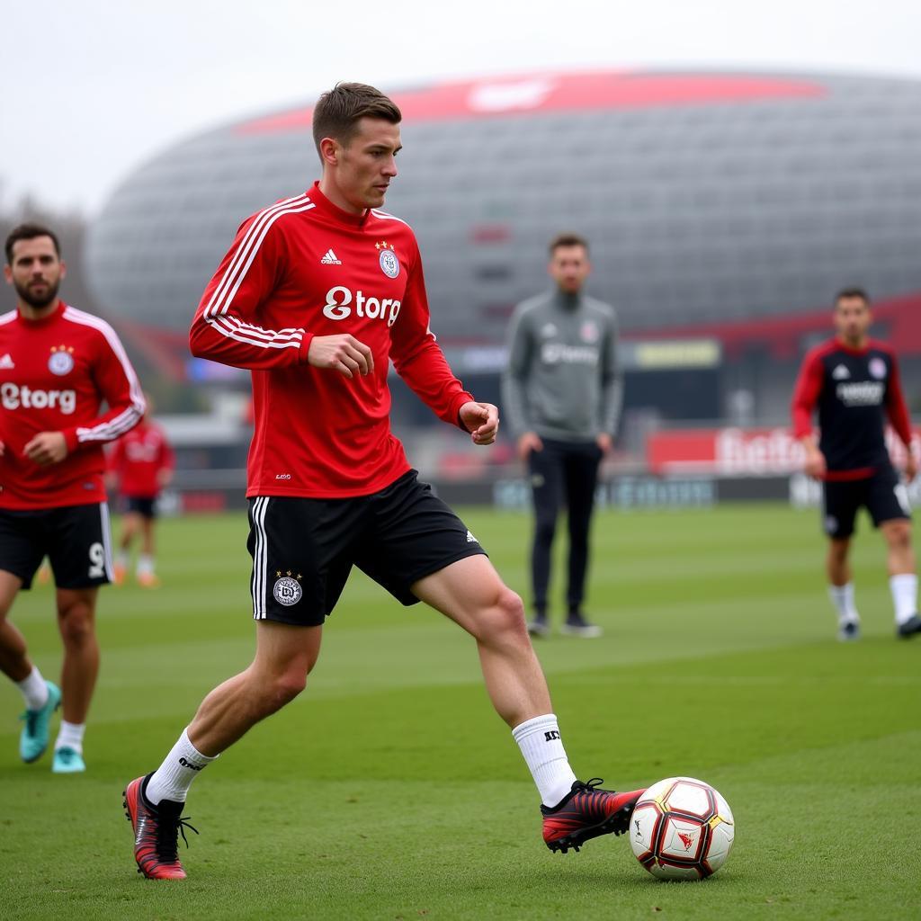 Axel Kordikowski im Training mit Bayer Leverkusen