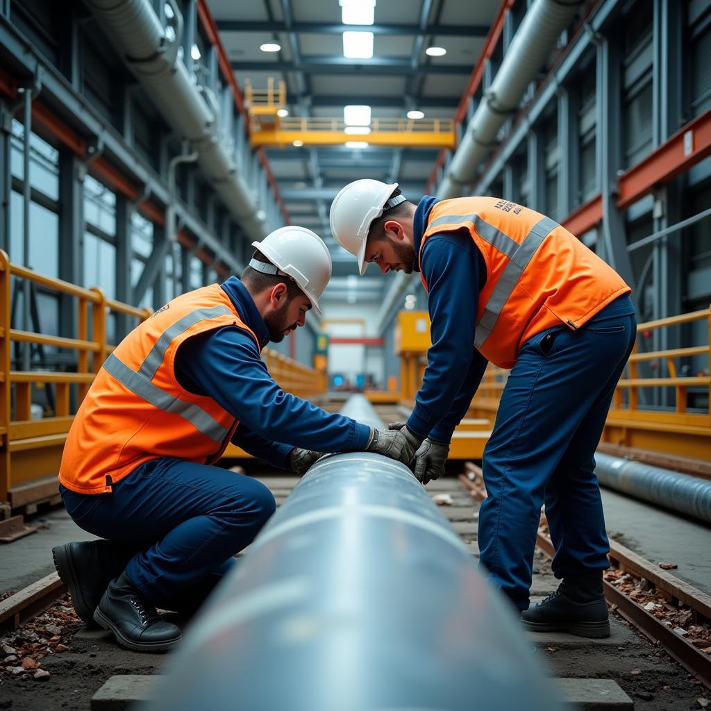 Installation eines Rohrleitungssystems durch Babcock Leverkusen