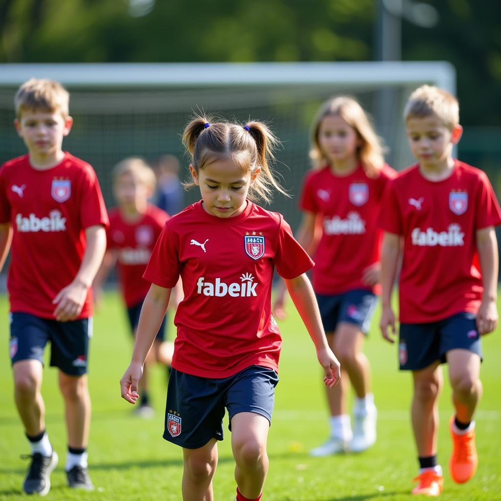 Jugendmannschaft von Babek Leverkusen beim Training