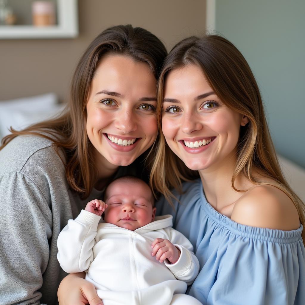 Glückliche Familie auf der Babymesse im Klinikum Leverkusen