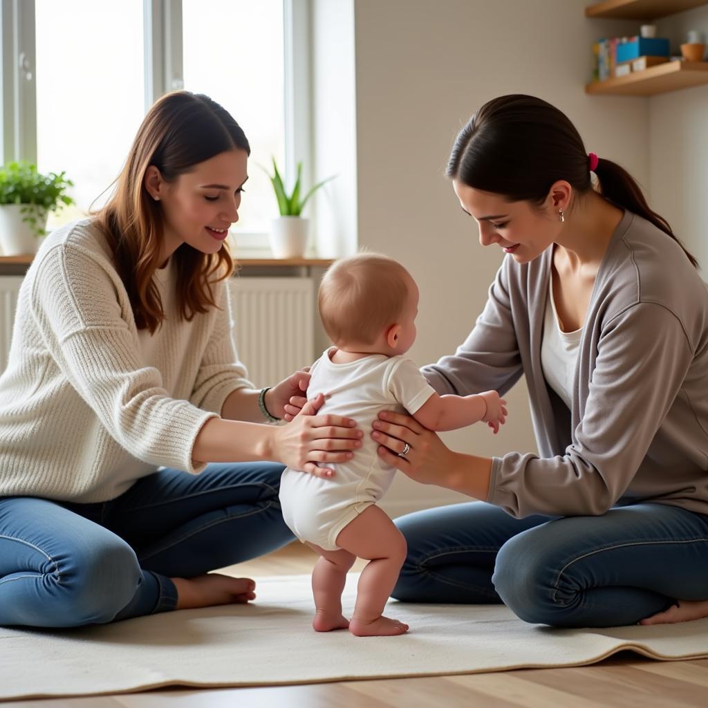 Eltern-Kind-Interaktion beim Babyturnen