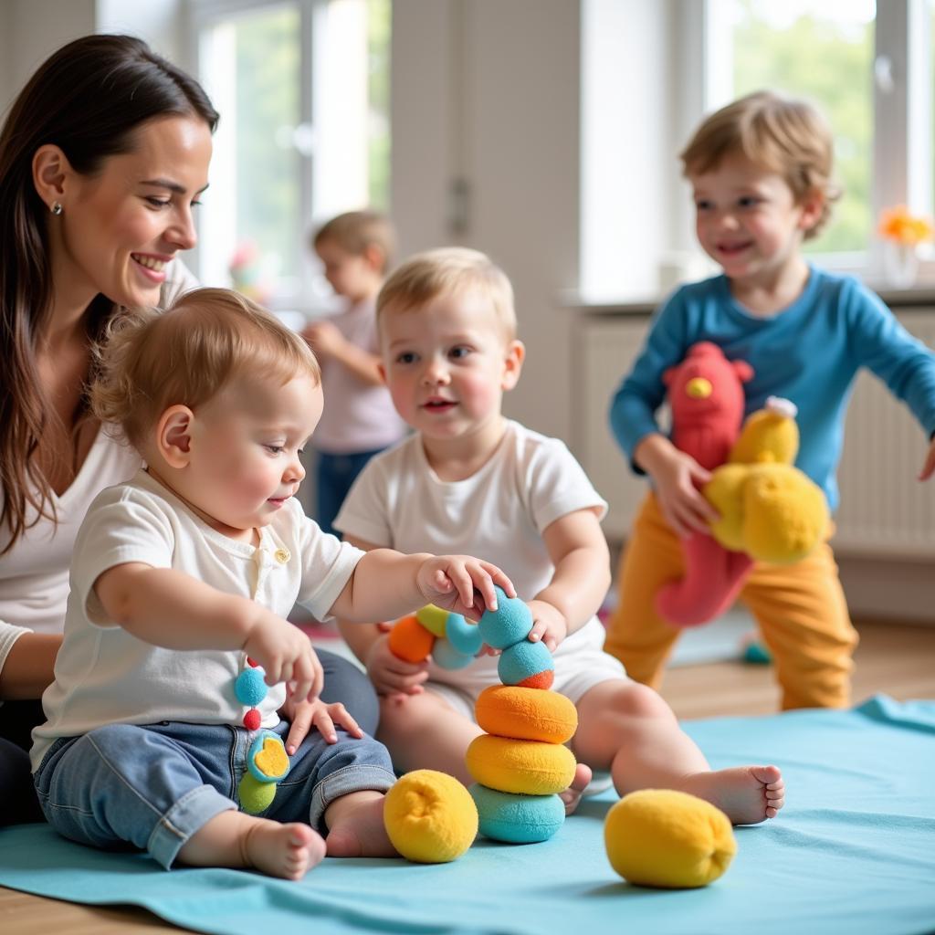 Babys beim Babyturnen in Leverkusen