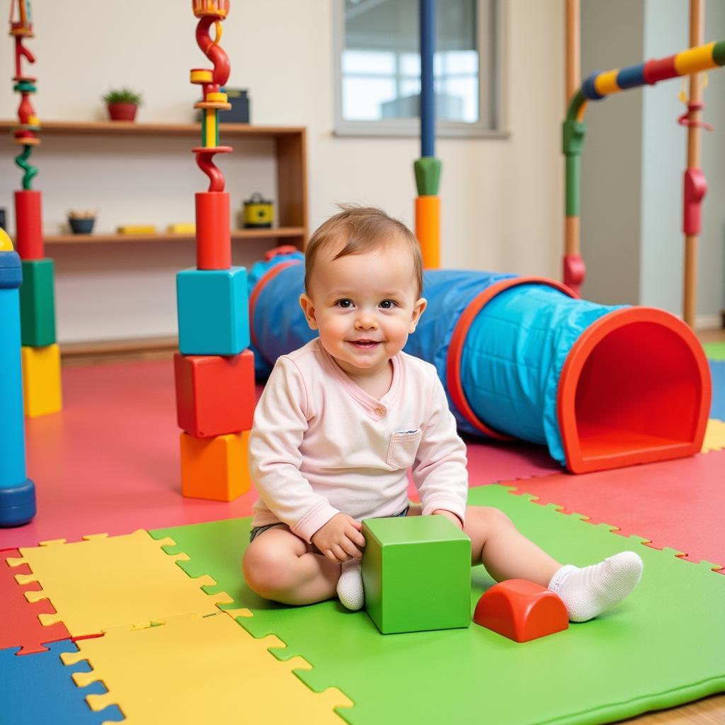 Bewegungslandschaft beim Babyturnen in Leverkusen Schlebusch