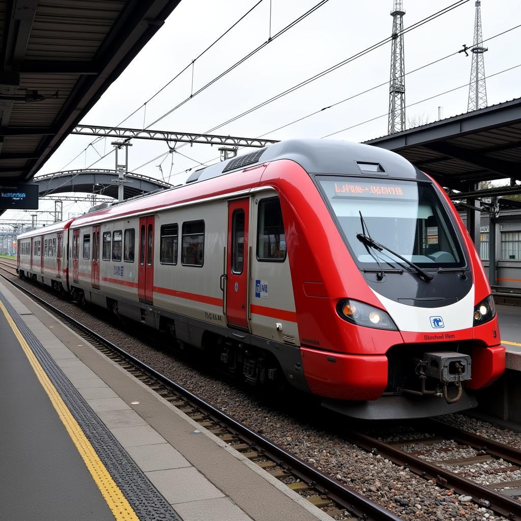 Reise mit der Bahn von Leverkusen zum Flughafen Düsseldorf