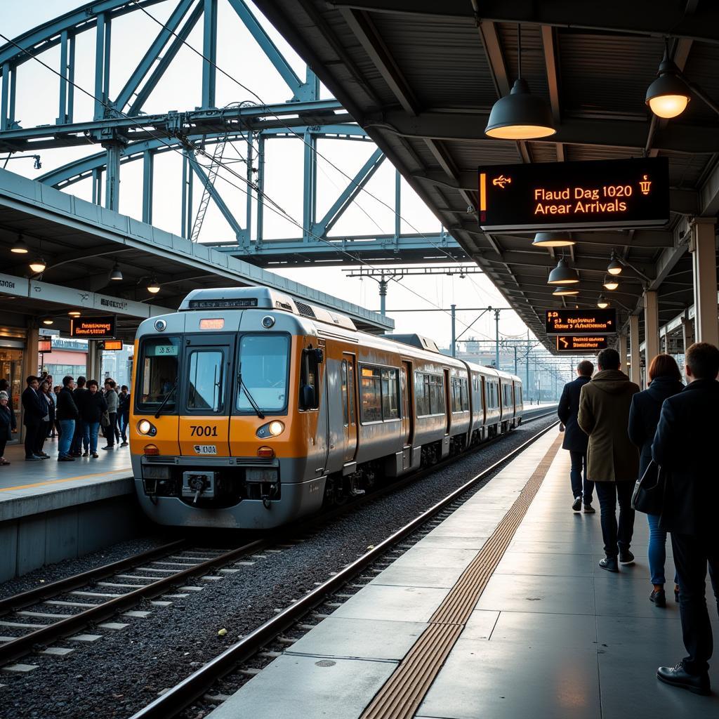 Ankunft am Bahnhof Leverkusen