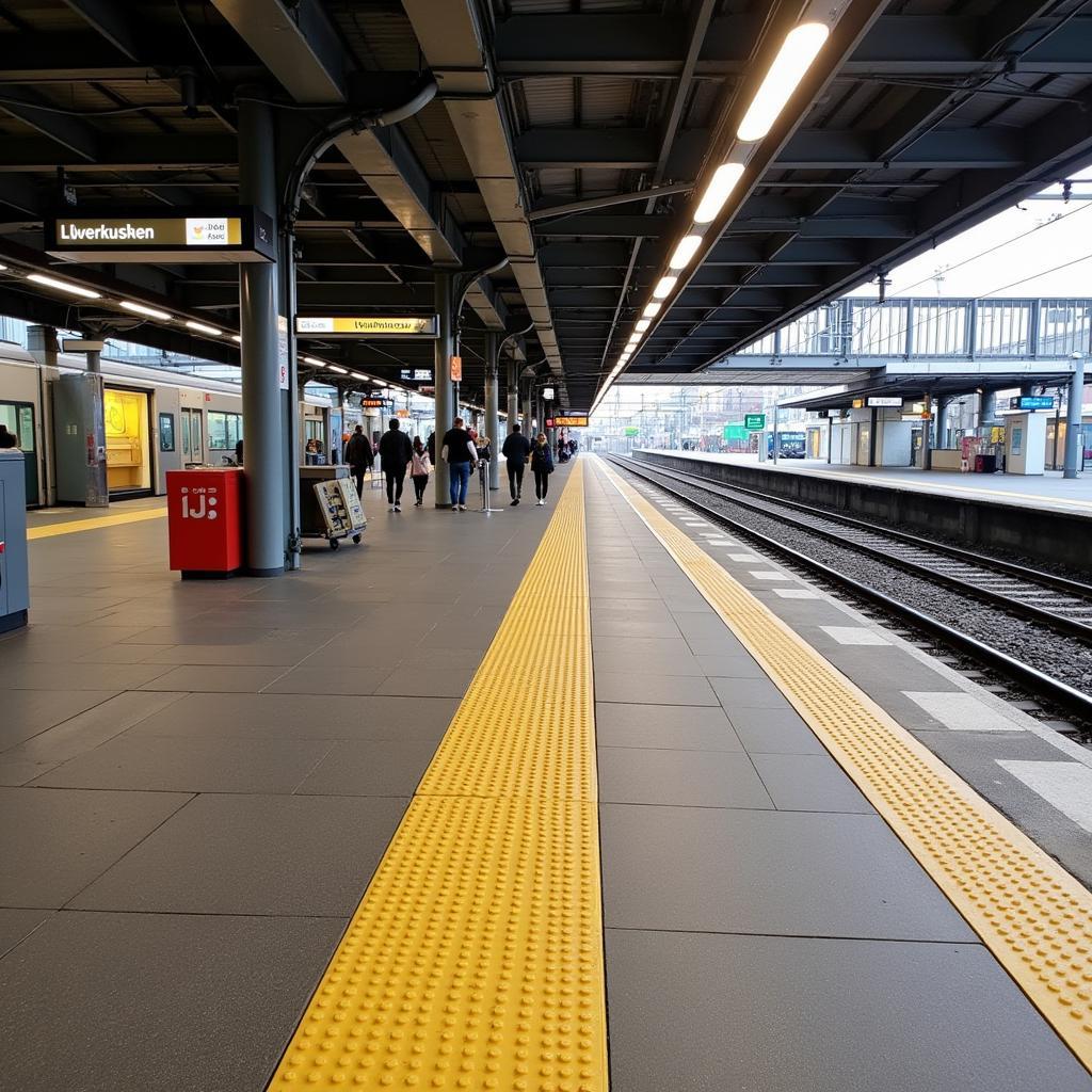 Taktile Bodenleitsysteme am Bahnhof Leverkusen