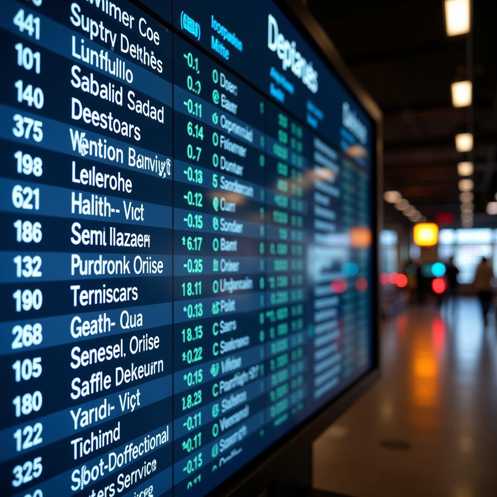 Digitale Anzeigetafel mit aktuellen Abfahrtszeiten im Bahnhof Leverkusen Mitte