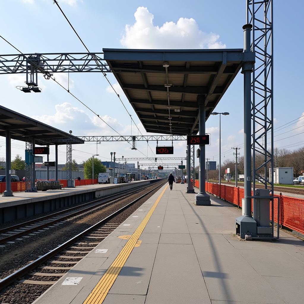 Baustelle am Bahnhof Mitte Leverkusen