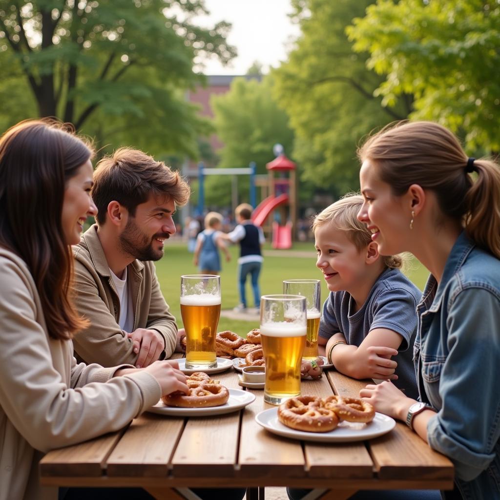 Familienzeit im Bahnstadt Biergarten Leverkusen