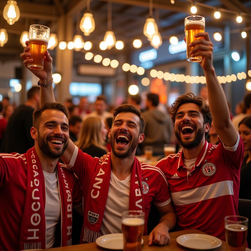 Lebendige Stimmung im Bahnstadt Biergarten Leverkusen