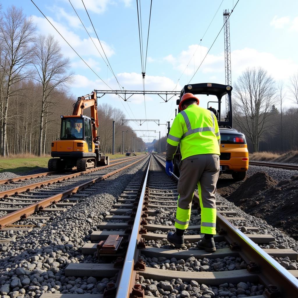 Bauarbeiten an der Bahnstrecke Leverkusen Köln