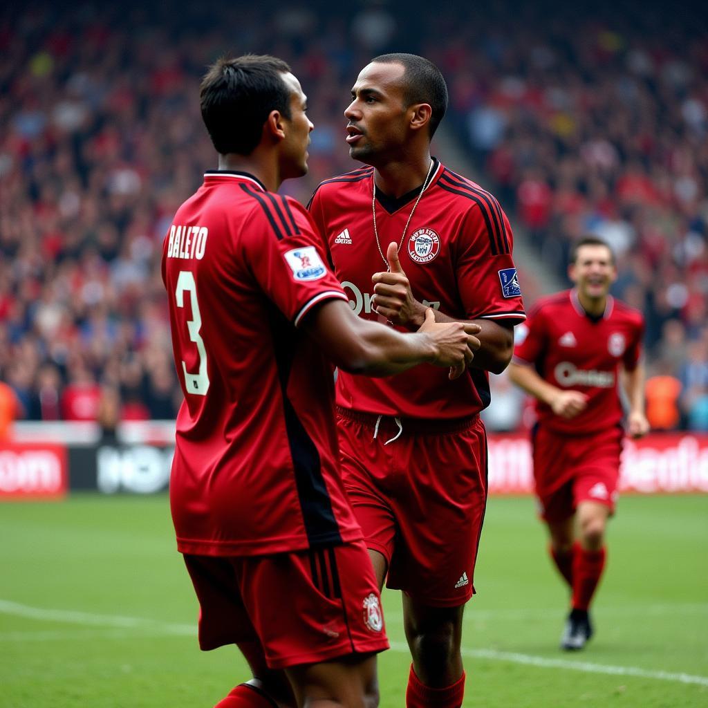 Michael Ballack und Zé Roberto im Leverkusen Trikot 2002