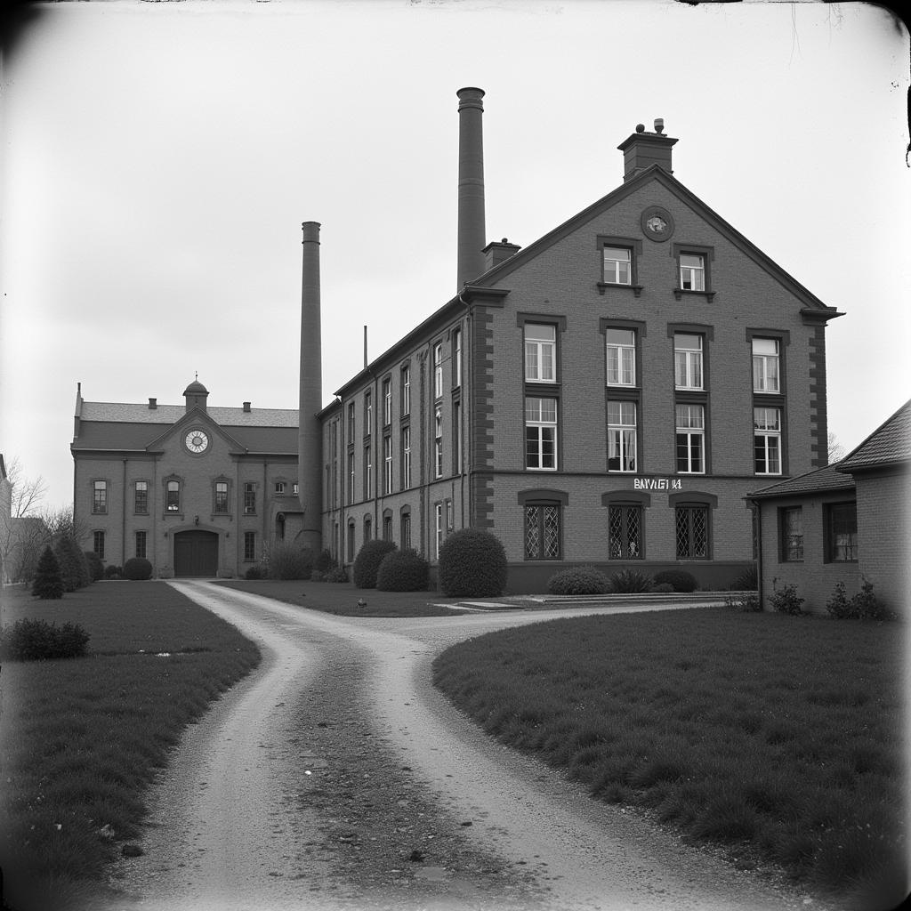 Historische Aufnahme der Banetta-Fabrik in Leverkusen