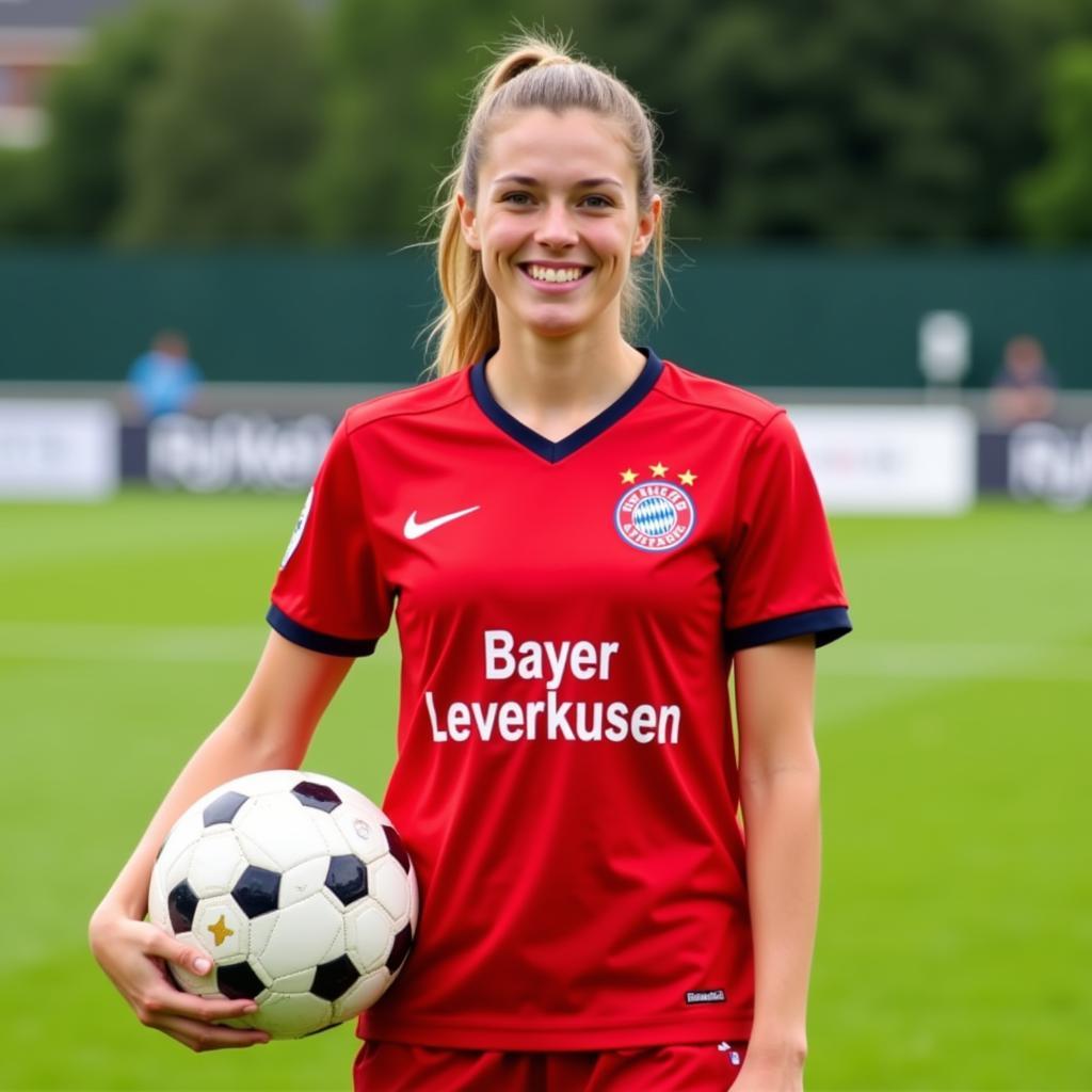 Barbara Jäger im Trikot von Bayer Leverkusen