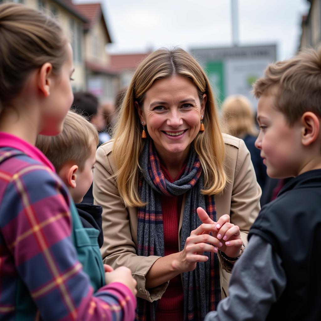 Barbara Tank mit Kindern aus Leverkusen