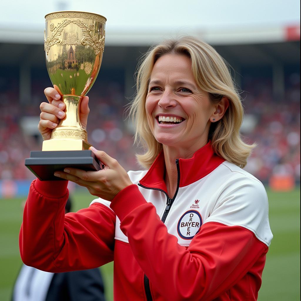 Barbara Walter mit einem Pokal