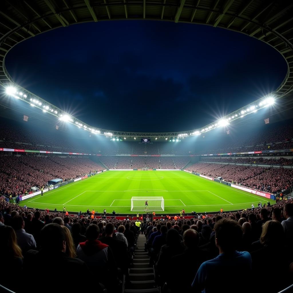 Spektakuläres Flutlichtspiel im Stadion