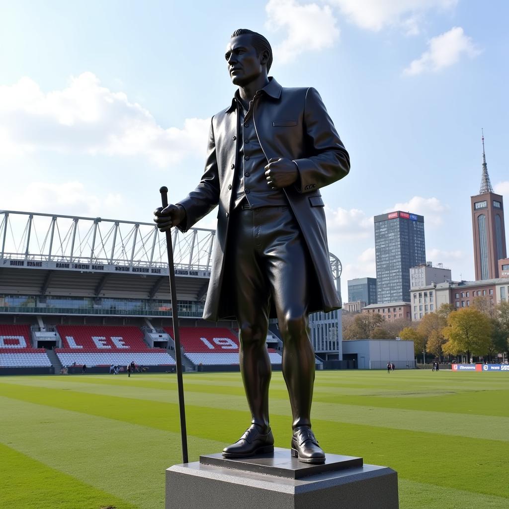 Statue von Bartolomeo Leverkusen im modernen Leverkusen