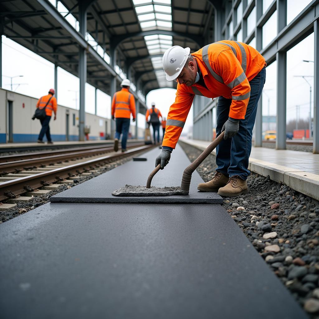 Bauarbeiten am Leverkusener Omnibusbahnhof im Gange