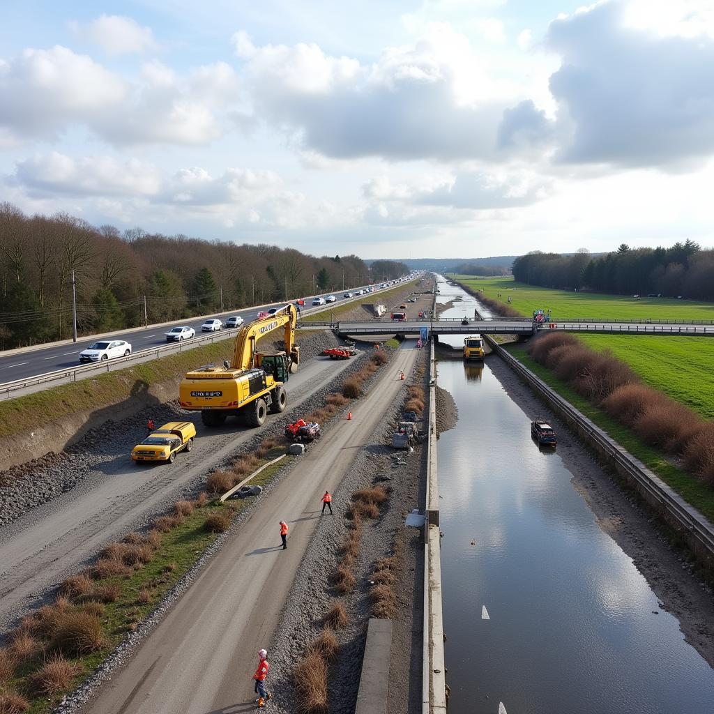 Bauarbeiten an der A1 am Leverkusener Kreuz