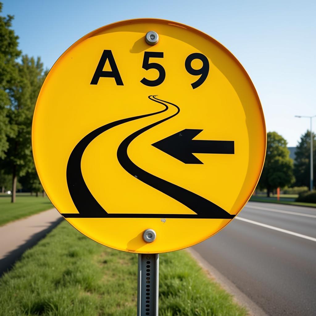 Umleitungsschild an der A59 Leverkusen