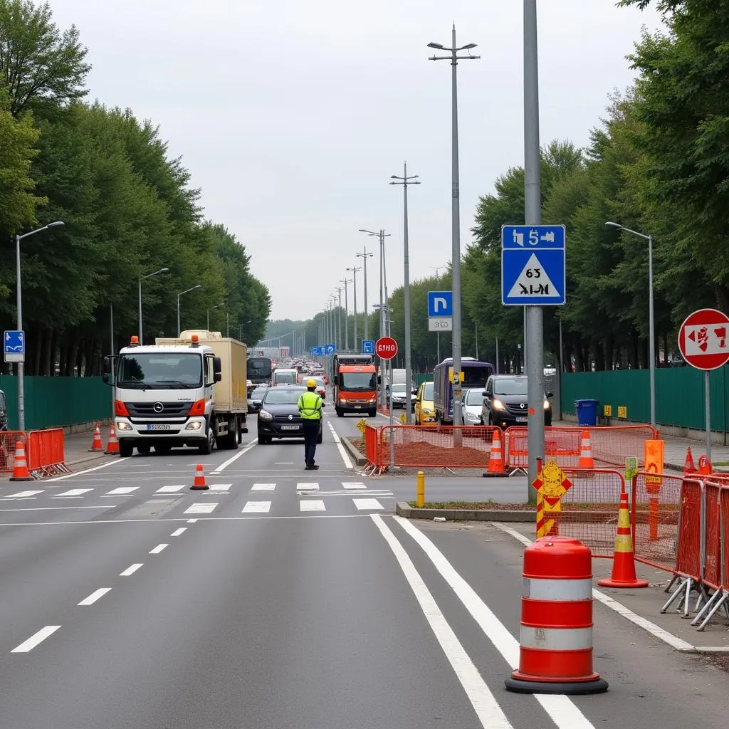 Aktuelle Verkehrssituation auf der Odenthaler Straße in Leverkusen