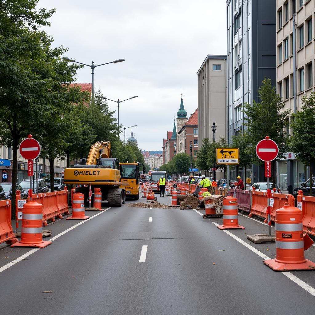 Hauptstraße Baustelle Opladen