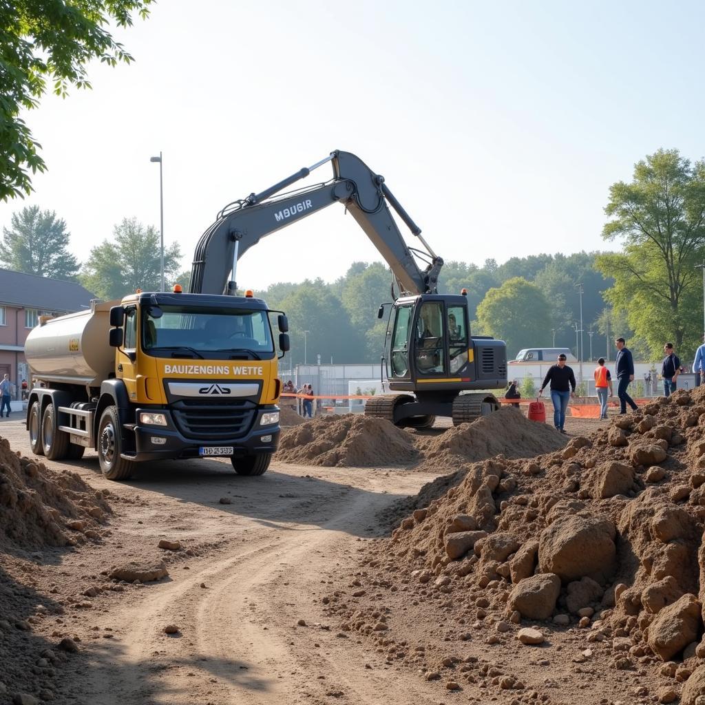 Bauzentrum Wette beliefert Baustelle in Leverkusen