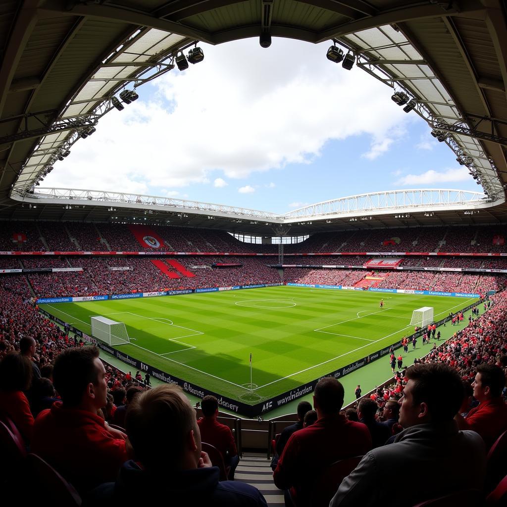 Die BayArena in Leverkusen während eines Spiels der Saison 2006/07