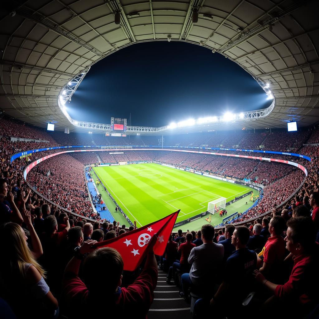 Fans feiern in der BayArena