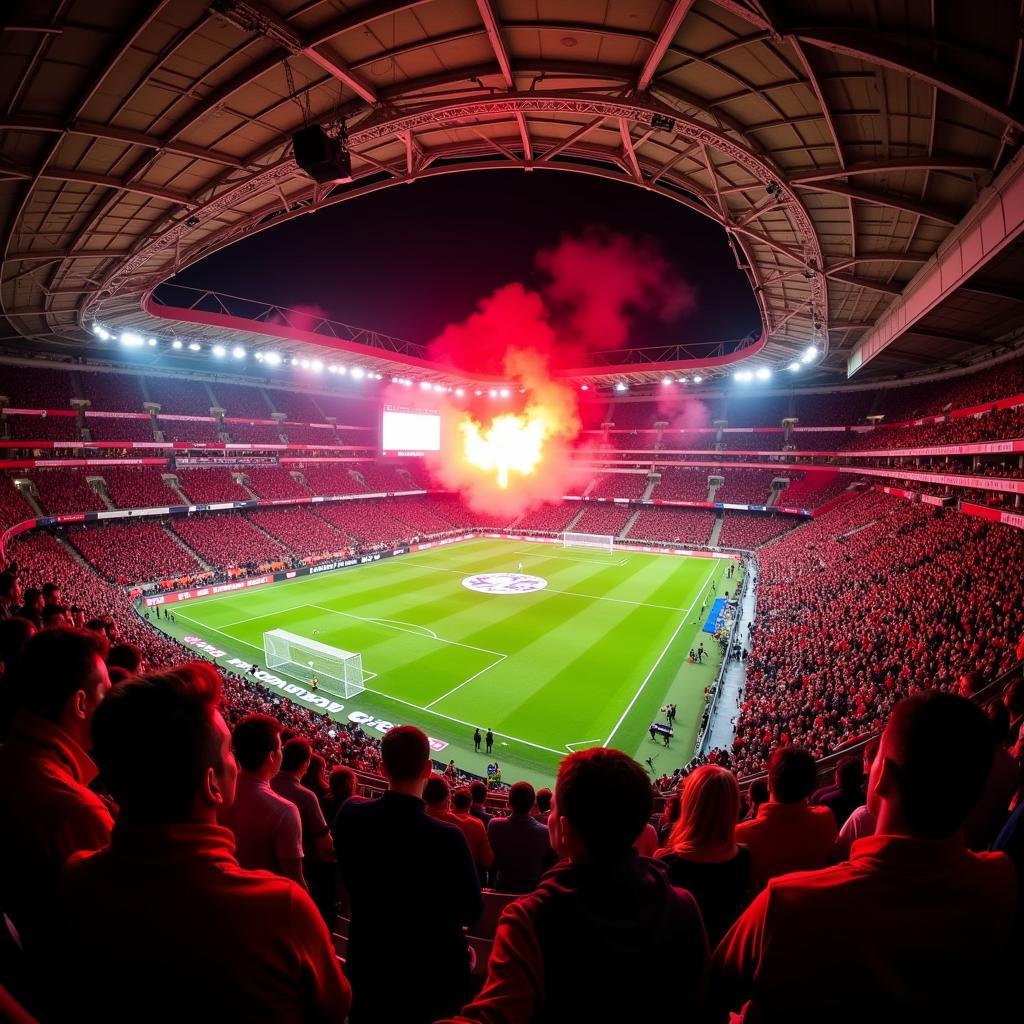 Spielatmosphäre in der BayArena