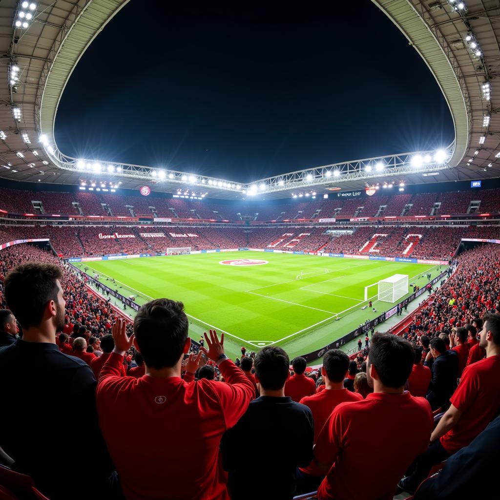 Spielatmosphäre in der BayArena