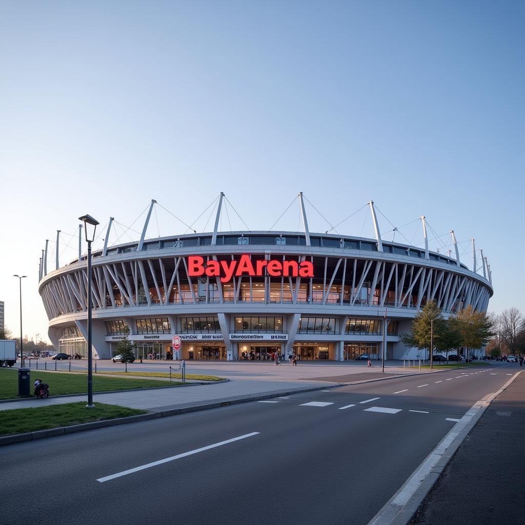 Aussenansicht der BayArena an der Baumberger Straße 18 Leverkusen