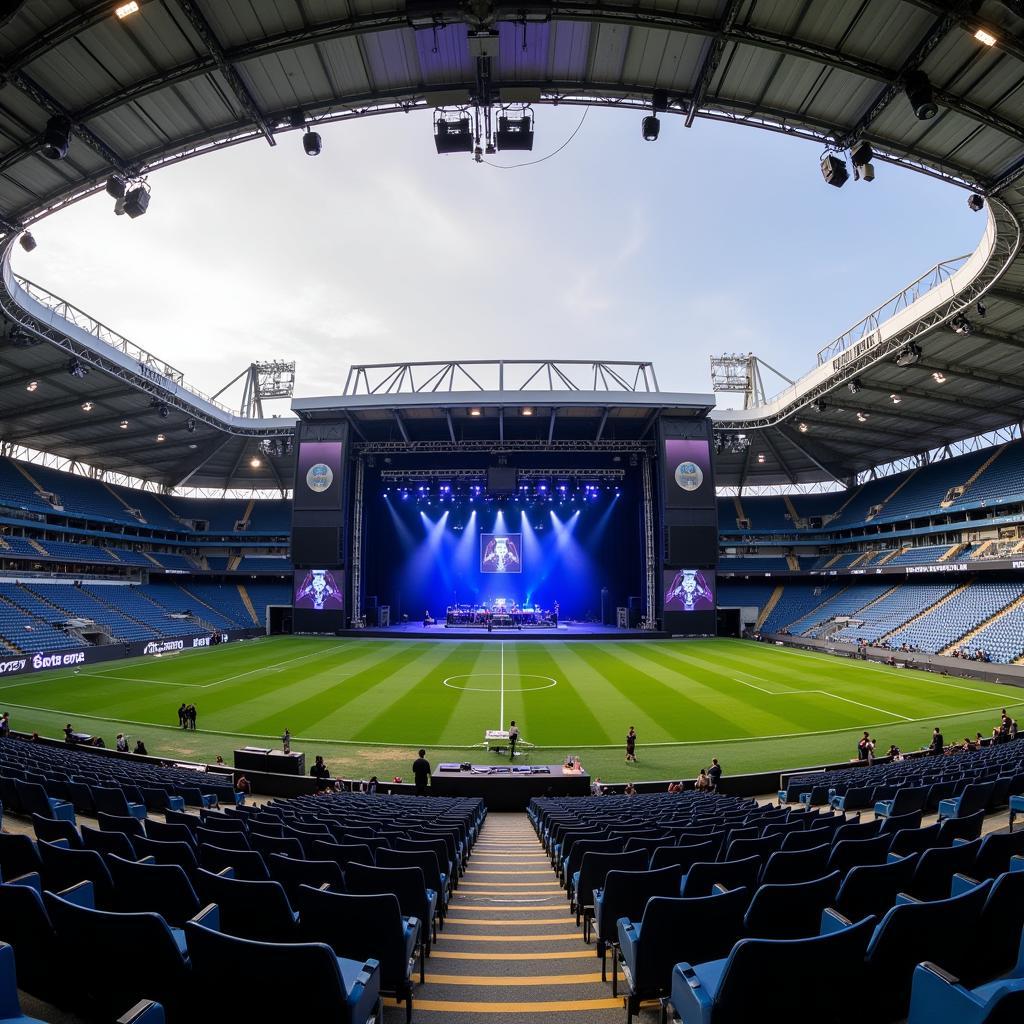 Konzertbühne in der BayArena für ein Musik-Event