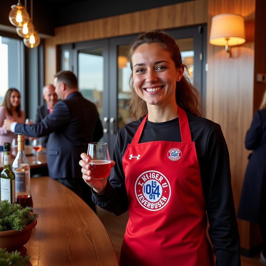 Mitarbeiter im VIP-Bereich der BayArena