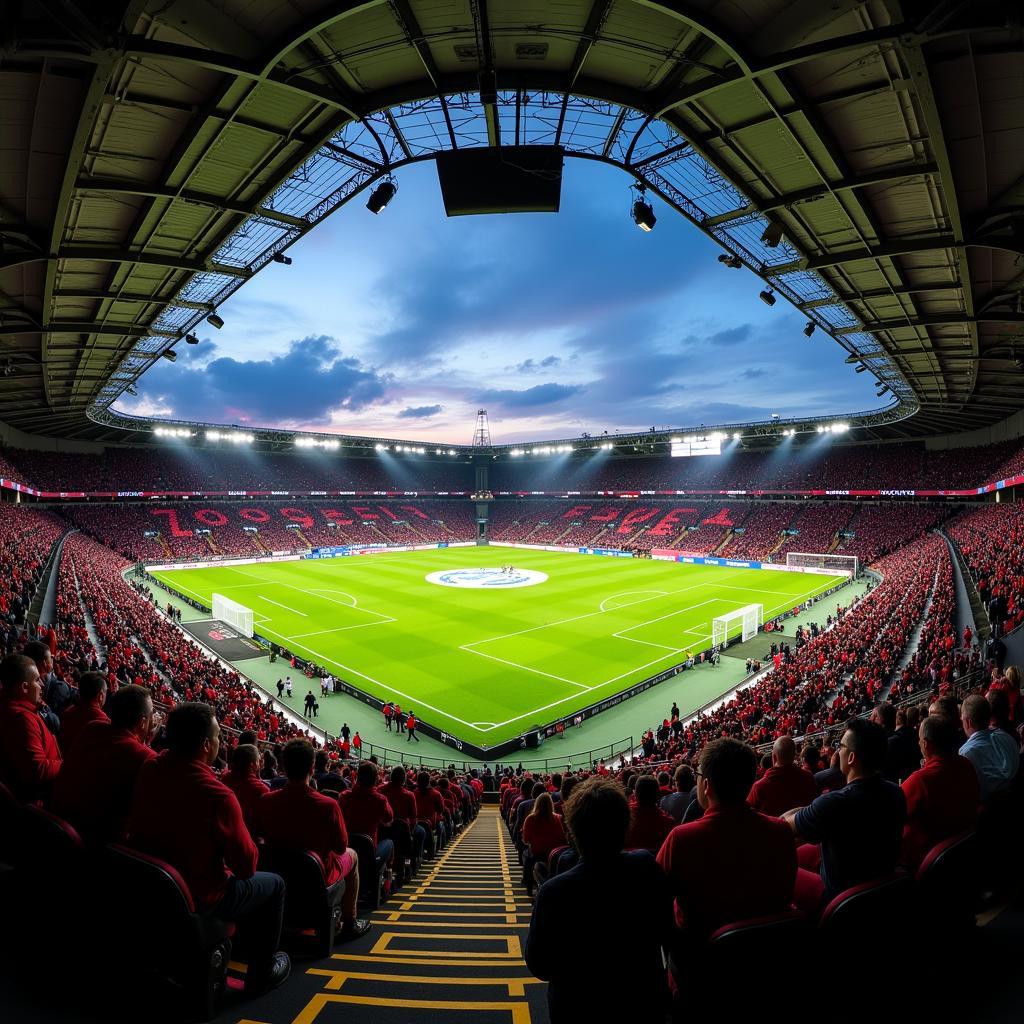 Einblick in die moderne BayArena in Leverkusen