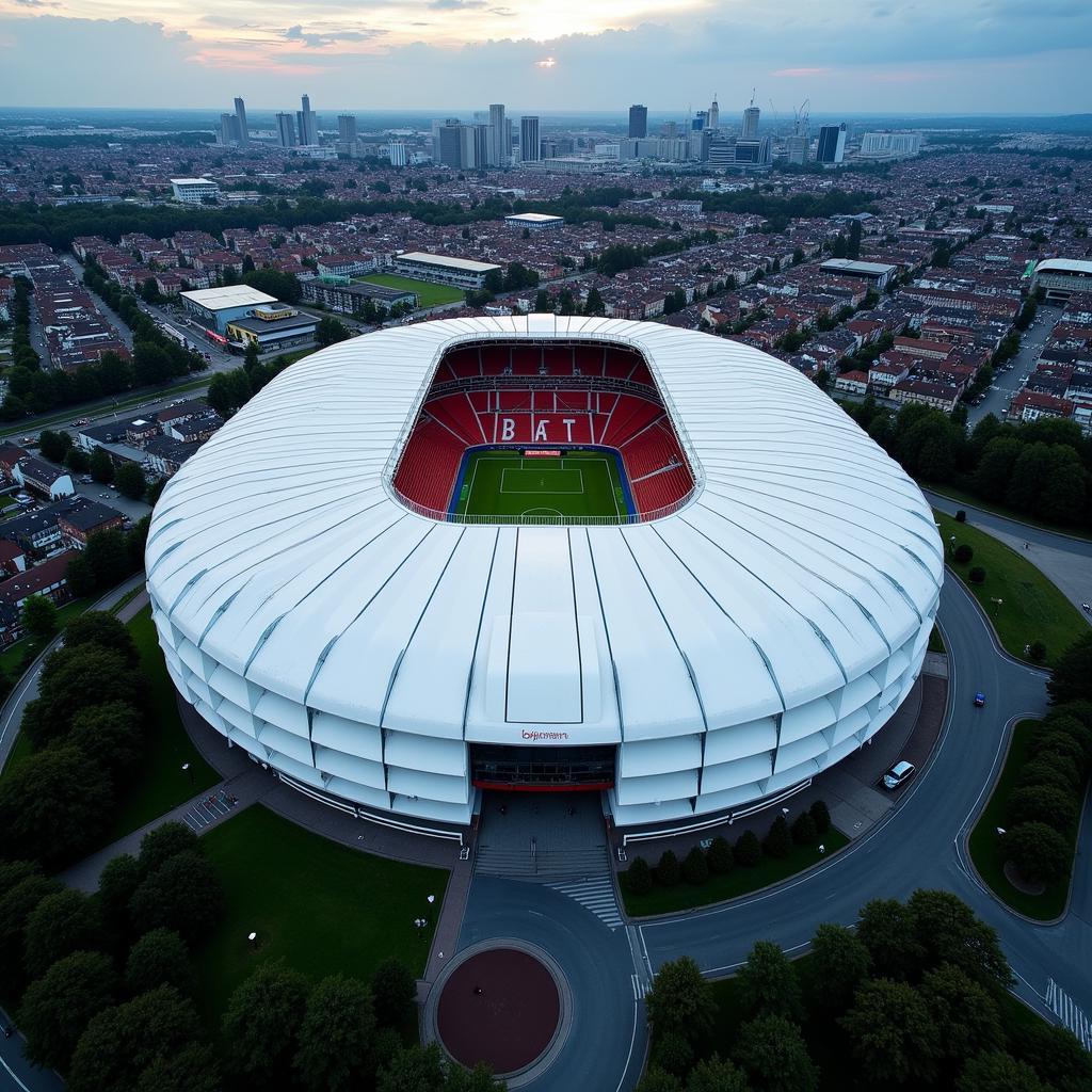 BayArena Leverkusen aus der Vogelperspektive