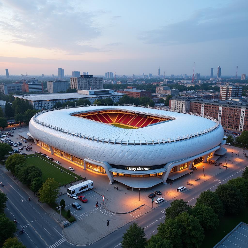 BayArena Leverkusen an der Robert-Blum-Straße