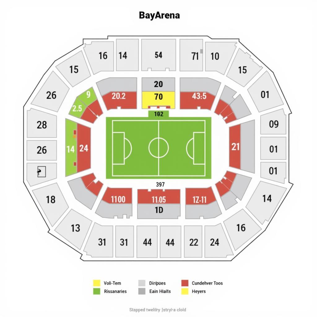 Sitzplan der BayArena mit verschiedenen Kategorien