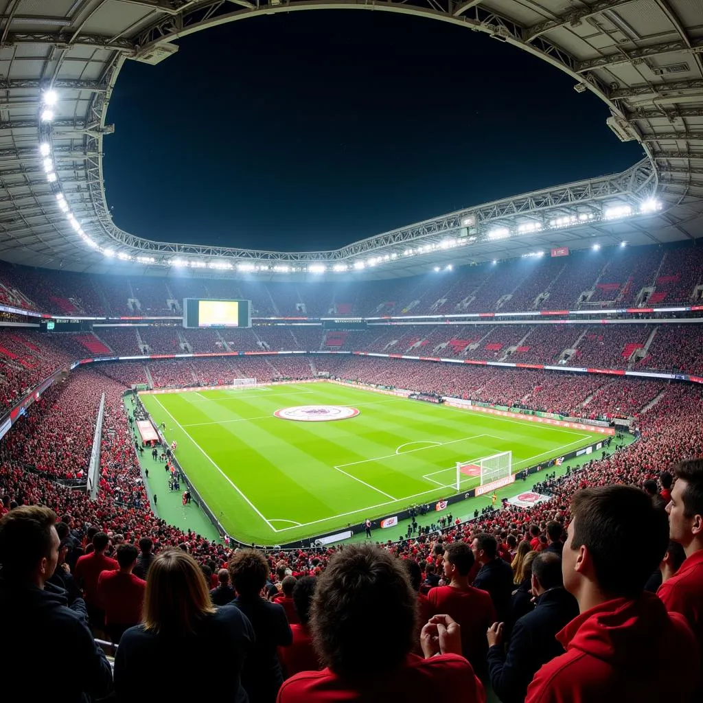 Atemberaubende Atmosphäre in der BayArena