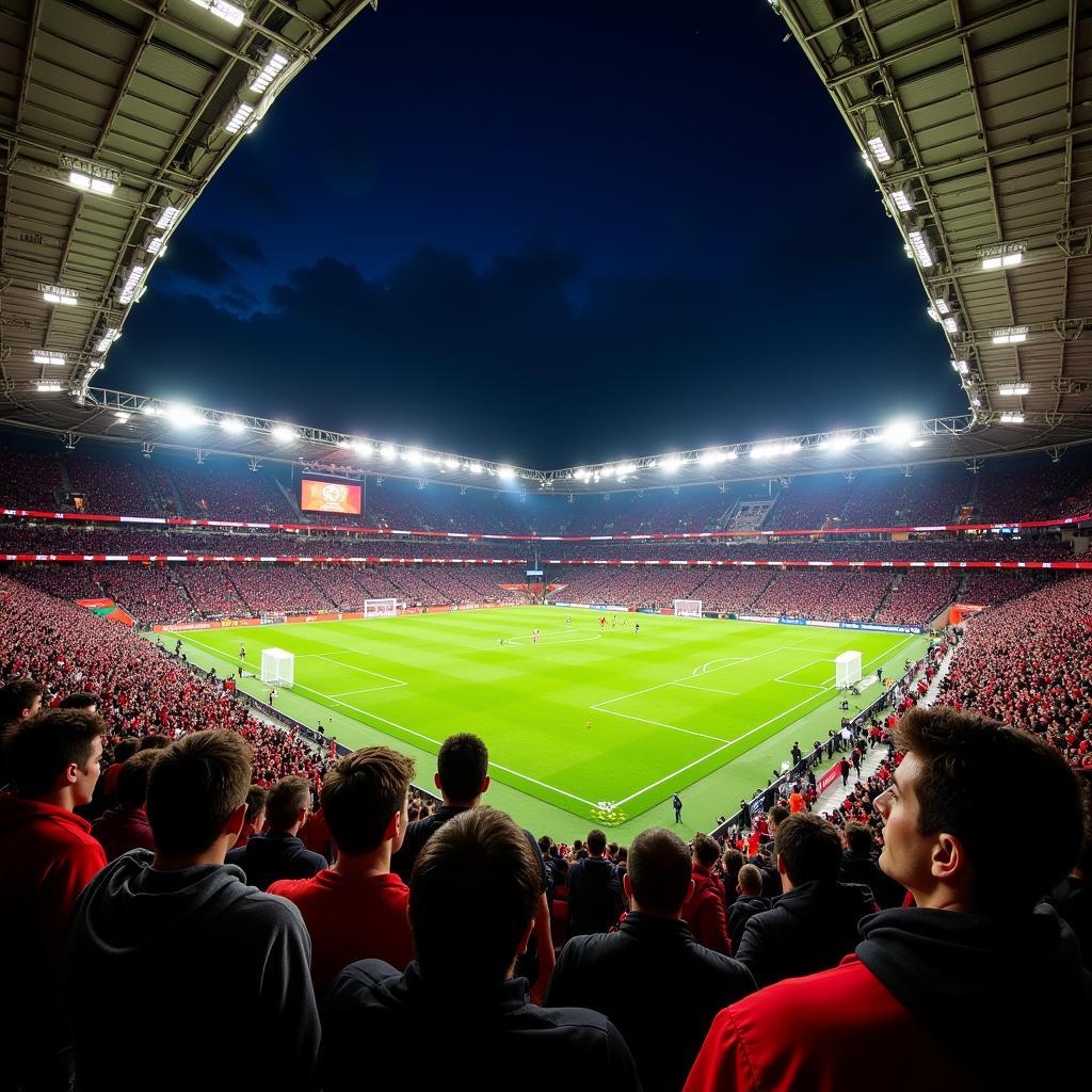 Atemberaubende Atmosphäre in der BayArena