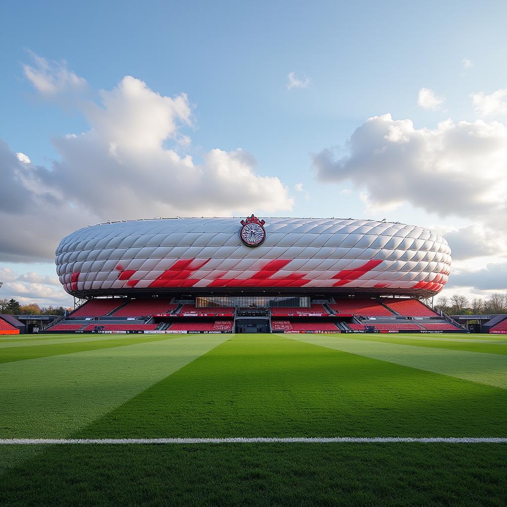 Panoramablick auf die BayArena in Leverkusen