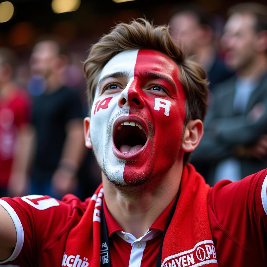 Bayer 04 Leverkusen Fan mit Schal