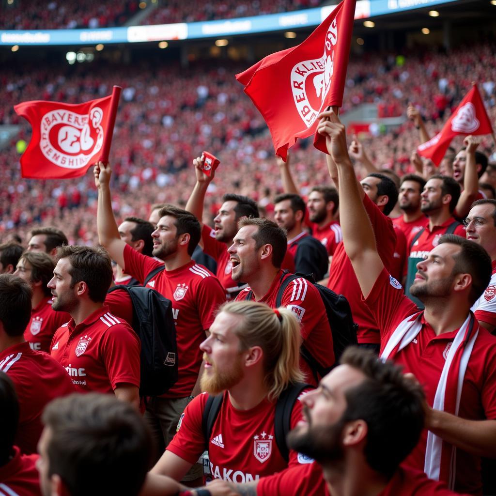 Fans von Bayer 04 Leverkusen am Klösterchen